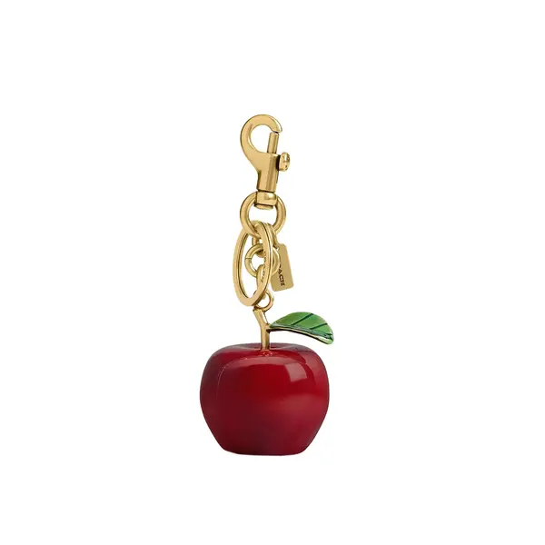 Small apple bag charm red