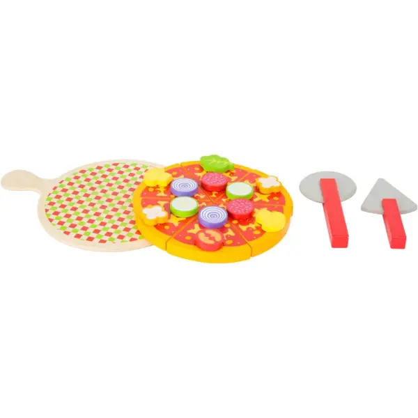 Small foot Pizza set de jucării din lemn 3 y+ 21 buc