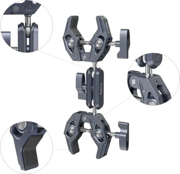 SmallRig 4103 Super Clamp with Double Crab-shaped Clamps, Clema dubla de prindere