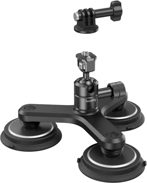 SmallRig 4468 Triple Magnetic Suction Cup Mounting Support Kit for Action Cameras, Suport cu ventuze pentru camere