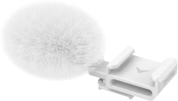 SmallRig 4734 Cold Shoe Adapter with Furry Windscreen for Sony ZV series cameras (white)