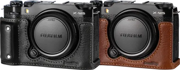 SmallRig 4879 Camera Leather Half Case Kit for FUJIFILM X-M5 Black, Carcasa si curea piele camera foto video mirrorless