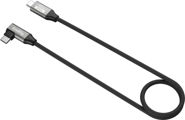 SmallRig 5076 USB-C Data Cable (Straight to Angled, 60cm (40Gbps + 240W + 8K)