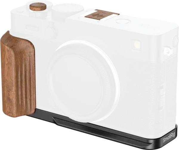 SmallRig 5985 L-Shaped Mount Plate with Wooden Handle for FUJIFILM X-E5 (Rosewood, Black)