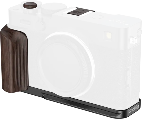 SmallRig 6237 L-Shaped Mount Plate with Wooden Handle for FUJIFILM X-E5 (Ebony, Black)