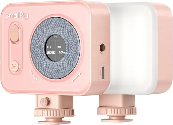 SmallRig Vibe P96 Pro Pink Lampa Video Mini LED RGBWW, 5W, 2500K-6500K, 1160 Lux, Acumulator 1500mAh, Incarcare USB-C