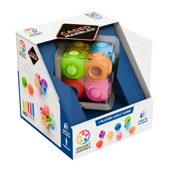 Smart Games - Caged Marbles, joc de logica cu 80 de provocari, 10+ ani, editie internationala