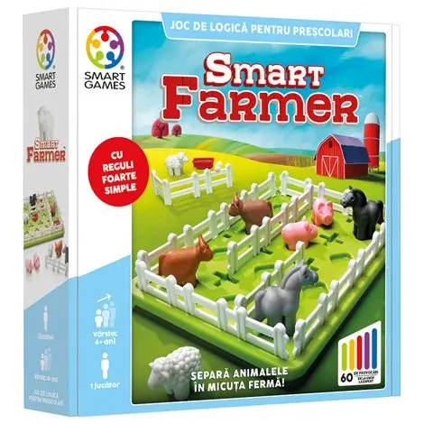 Smart Games - Smart Farmer, joc de logica cu 60 de provocari, 4+ ani, editie lb. Romana