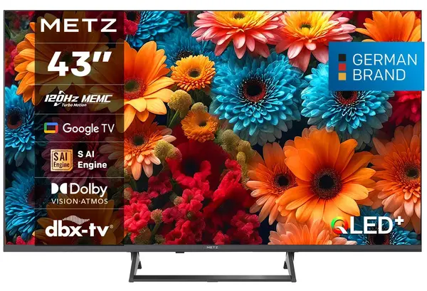 Smart televizor METZ - 43MQF7500Z, 43'', QLED, 4K, Google TV, negru