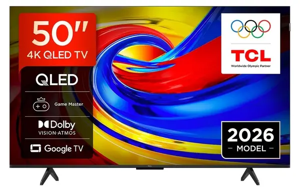 Smart televizor TCL - 50P7L, 50'', 4K Ultra HD, QLED Premium, ONKYO 2.0 Hi-Fi System, Google TV, negru