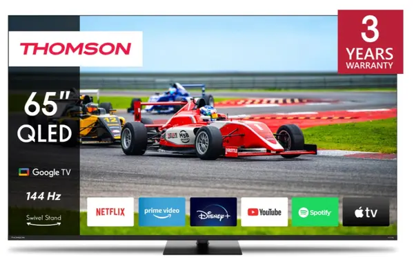 Smart TV Thomson - 65QG7C14, 65'', 4K, QLED Pro, 144Hz, Google TV, negru