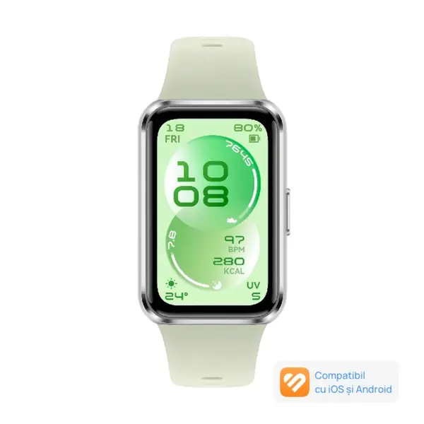 Smartband fitness Huawei Band 11, Fluoroelastomer Strap Green
