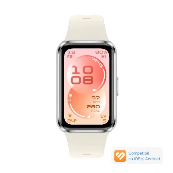 Smartband fitness Huawei Band 11, Fluoroelastomer Strap White