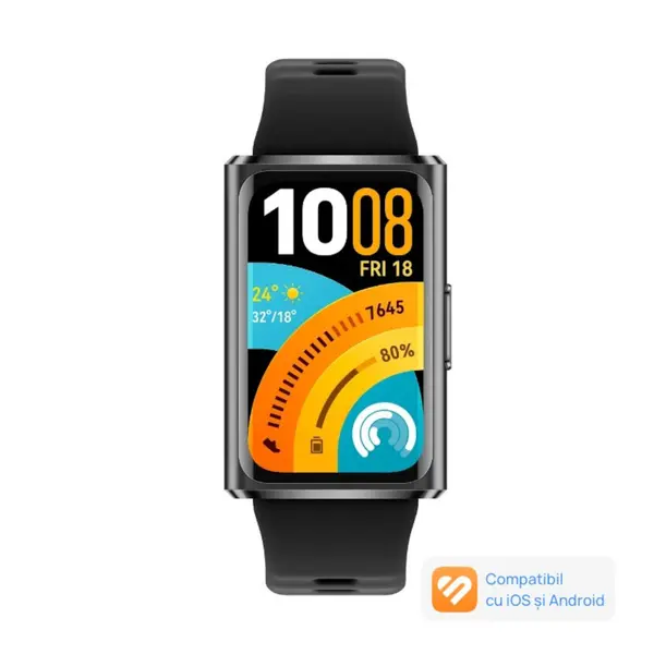 Smartband fitness Huawei Band 11 Pro, Fluoroelastomer Strap Black