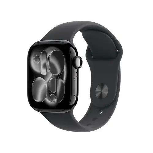 Smartwatch Apple Watch 11, GPS, 42mm, Ecran Retina LTPO OLED, Chip S10 cu Procesor Dual-Core, 64GB Flash, Wi-Fi, Bluetooth, Carcasa Aluminiu, Curea Sport Band M/L (Negru)
