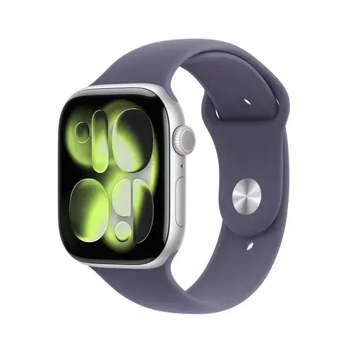 Smartwatch Apple Watch 11, GPS + Cellular, 46mm, Ecran Retina LTPO OLED, Chip S10 cu Procesor Dual-Core, 64GB Flash, Wi-Fi, Bluetooth, Carcasa Aluminiu, Curea Sport Band M/L (Argintiu)