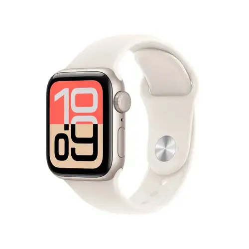 Smartwatch Apple Watch SE 3 (2025), GPS, 40mm, Ecran Retina LTPO OLED, Chip S10 cu Procesor Dual-Core, 64GB Flash, Wi-Fi, Bluetooth, Curea Sport Band S/M (Auriu)