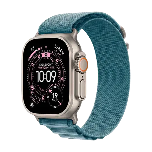 Smartwatch Apple Watch Ultra 3, 49mm, GPS + Cellular, Ecran Retina LTPO OLED, Chip S10 cu Procesor Dual-Core, 64GB Flash, Wi-Fi, Bluetooth, NFC, Alpine Loop Small (Albastru)