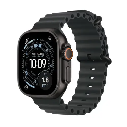 Smartwatch Apple Watch Ultra 3, 49mm, GPS + Cellular, Ecran Retina LTPO OLED, Chip S10 cu Procesor Dual-Core, 64GB Flash, Wi-Fi, Bluetooth, NFC, Ocean Band (Negru)
