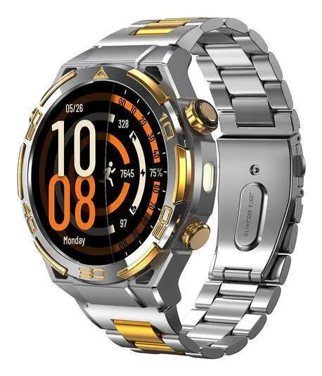Smartwatch Blackview W90 Pro, Gri Auriu, Metal Aur 14K, 1.43 AMOLED HD, 900mAh, GPS, Monitorizare sanatate si sport, Apelare Bluetooth, ChatGPT