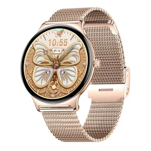 Smartwatch Blavec M01 Vesta, Ecran AMOLED 1.43inch, Procesor JL7013, Bluetooth, IP67 (Roz/Auriu)
