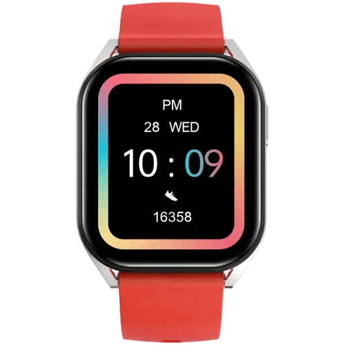 Smartwatch CANYON Chatter SW-58, Ecran IPS 1.8inch, Apel Bluetooth, Asistent vocal cu AI, Android/iOS, 123 moduri sport, Monitorizare sanatate, Waterproof IP67 (Argintiu/Rosu)