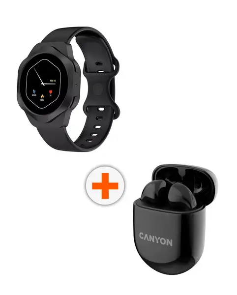 Smartwatch Canyon - Hexagon SW-88, 54 mm, 1.43'', Black