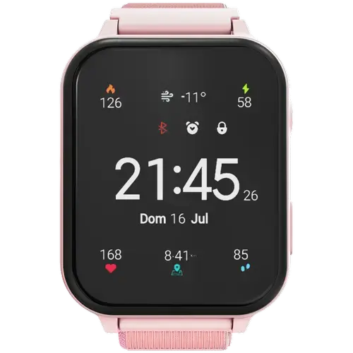 Smartwatch copii CANYON Alfie KW-37 Study&Game, Ecran IPS 1.69inch, 512MB Flash, 16 jocuri, Camera, IP66 (Roz)