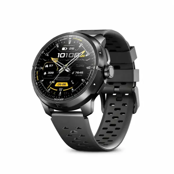 Smartwatch DOOGEE Anymoving M1 Pro, Gri, 1.5 AMOLED, GPS Dual-Band, Bluetooth 5.3, 730mAh, 5ATM, IP68, DCA 8.0, Monitorizare Sanatate, Pana la 15 Zile Autonomie