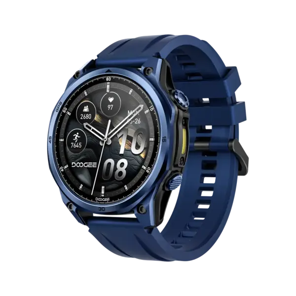 Smartwatch DOOGEE Anywise W1 Pro, Albastru, Ecran 1.43 AMOLED, GPS Dual Band, 170+ Moduri Sport, Monitorizare Sanatate, 5ATM Waterproof, Bluetooth, Compatibil Android iOS