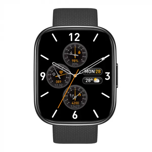 Smartwatch Fitness Wellness Zeblaze GTS 3 Plus, Negru, Display Amoled 2.15 HD, Apel telefonic Hi-Fi Bluetooth, Asistare vocala offline, Moduri sport 100+, Monitorizare sanatate 24 24, IP68, 300mAh