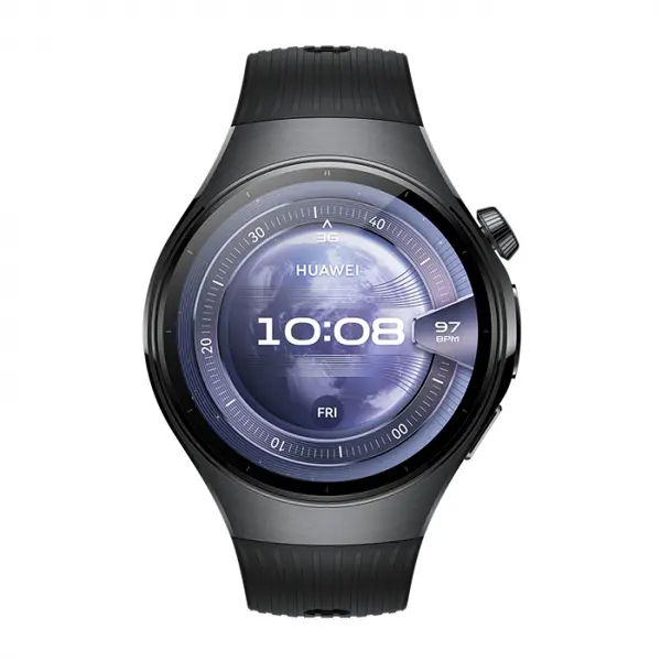 Smartwatch Huawei Watch 5, 46MM Black Stainless Steel, Black Fluoroelastomer Strap