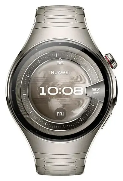 Smartwatch Huawei Watch 5, 46mm, Ecran AMOLED 1.5inch, Bluetooth, NFC, GPS, ECG, 5 ATM, Bratara Titan (Argintiu)