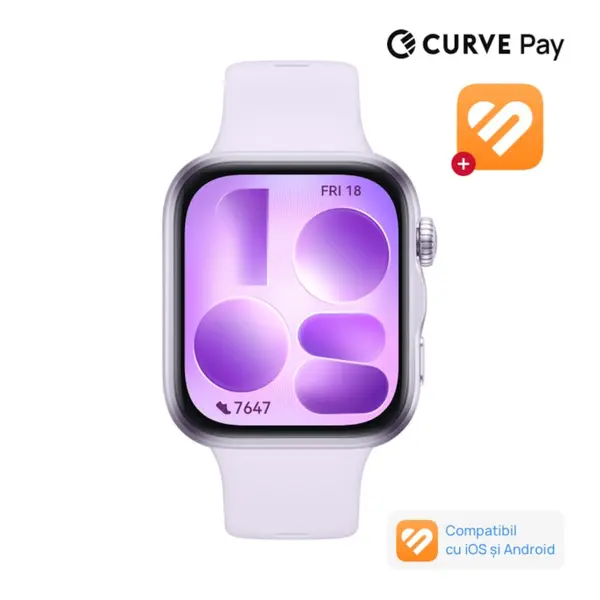 Smartwatch Huawei Watch Fit 5, Purple Aluminium with Purple Fluoroelastomer Strap