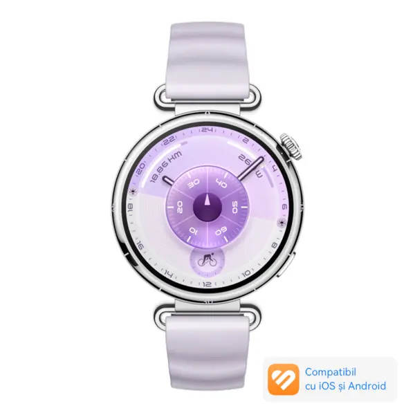 Smartwatch Huawei Watch GT 6, 41mm, Steel Stainless Steel Case, Purple Fluoroelastomer Strap