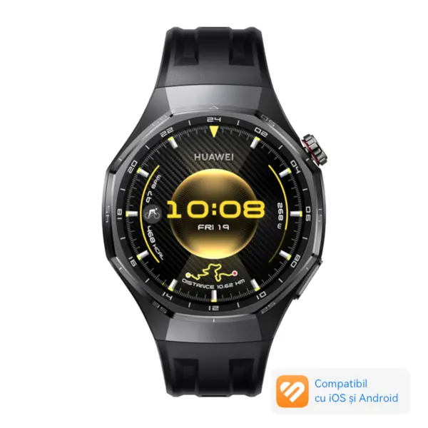 Smartwatch Huawei Watch GT6 Pro, 46mm, Black Titanium Alloy Case, Black Fluoroelastomer Strap