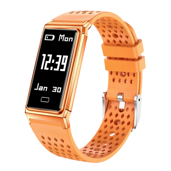 Smartwatch iSEN B11, Portocaliu, 0.96 OLED, Bluetooth 5.3, Monitor Ritm Cardiac, SpO2, HRV, Monitorizare Somn, IPX8