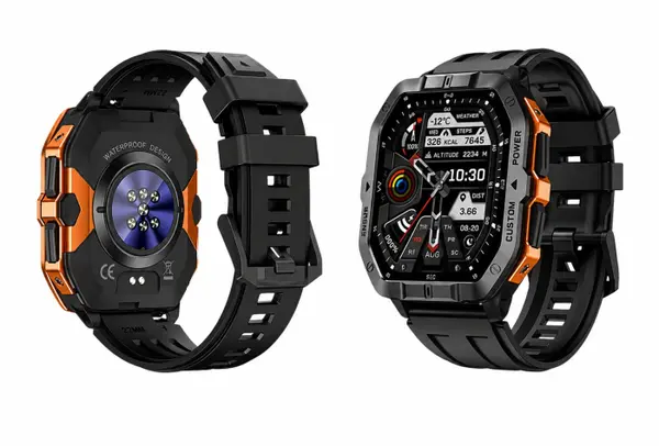 Smartwatch iSEN C32, Portocaliu, 2.02 HD, Bluetooth Calling, GPS, 100+ Sport Modes, SpO2, Ritm Cardiac, 480mAh, 2ATM