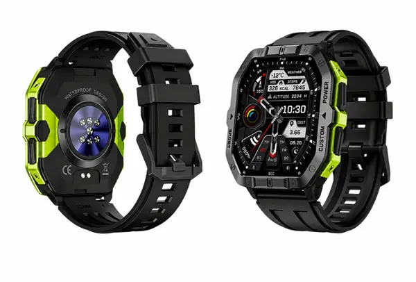 Smartwatch iSEN C32, Verde, 2.02 HD, Bluetooth Calling, GPS, 100+ Sport Modes, SpO2, Ritm Cardiac, 480mAh, 2ATM