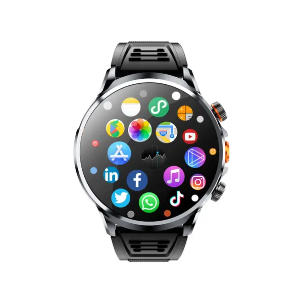 Smartwatch iSEN H18, Negru, 4G LTE, Ecran 1.85 IPS 360 360, 3GB RAM, 32GB ROM, Camera 2MP, GPS, WiFi, Bluetooth, Nano SIM