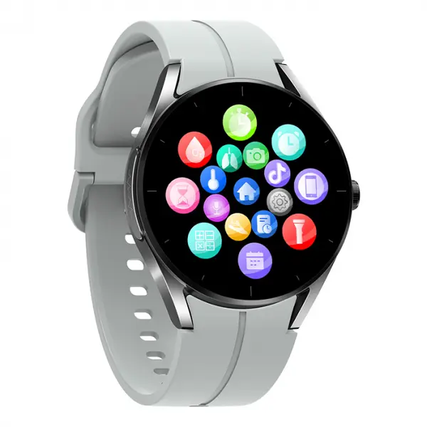 Smartwatch iSEN KS05 Silver, 1.32 IPS HD, ECG, Ritm cardiac, Presiune sanguina, Glicemie, Oxigen, Bluetooth call, Bt v5.1, IP67, 240mAh