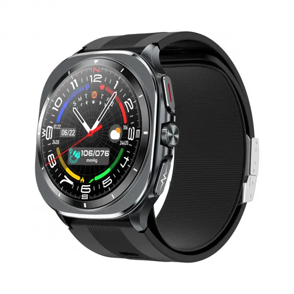 Smartwatch iSEN TK65 Negru, 1.43 AMOLED, Tensiometru cu manseta gonflabila, Moduri sport, Monitorizare sanatate si somn, Apel BT, Control muzica, Prognoza vremii, NFC, 530mAh