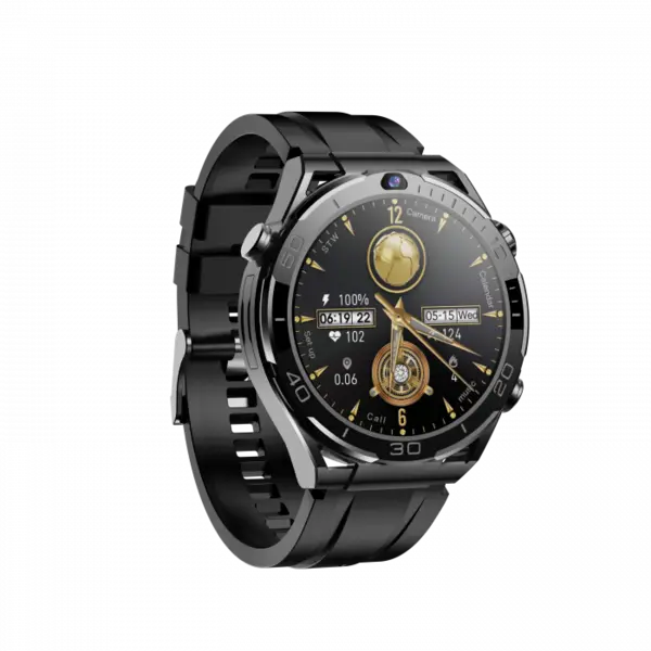 Smartwatch iSEN Watch T7, Negru, 4G, 1.5 AMOLED, HD Dual Camera, Android 10, 6GB RAM + 128GB ROM, WiFi 5G, GPS, 800mAh, IP67, Curea silicon