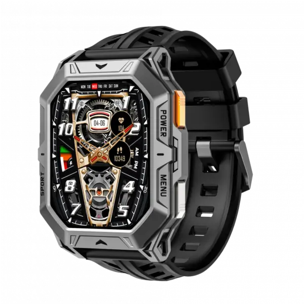 Smartwatch iSEN X1 Pro, Curea de silicon neagra, 2.13 AMOLED HD, HRV, ECG, Monitorizare sanatate, Functii sport, Bluetooth Call, 1000 mAh, Android 9.0 or iOS 9.0 sau mai recent