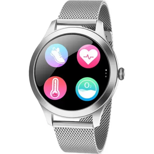 Smartwatch Maxcom FW42, ecran TFT 1.09”, IP68, bratara metalica, Bluetooth, Android / iOS (Argintiu)