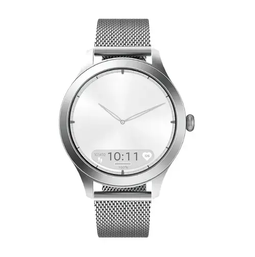 Smartwatch Maxcom FW44 Silver 2, Ecran AMOLED 1.2inch, Autonomie 7 zile, Procesor RTL8763EWE, IP67K (Argintiu)