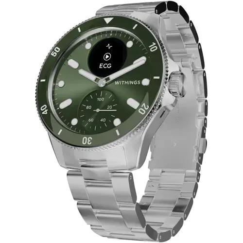 Smartwatch Withings Scanwatch Nova, 42mm, Electrocardiograma, Informatii sistem respirator, Monitorizare Somn, Oximetru (Verde)