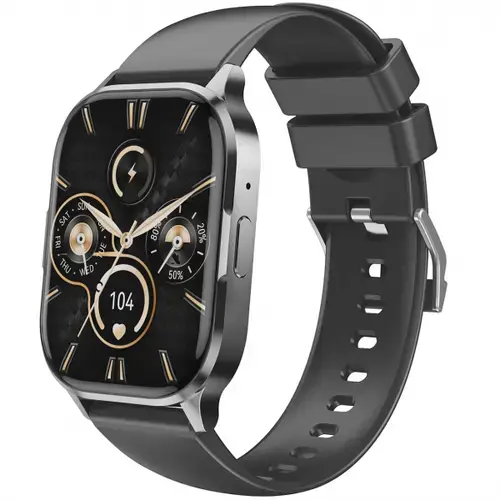 Smartwatch XO Design J10, Ecran AMOLED 2.04inch, Bluetooth, NFC, Monitorizare tensiune si somn, Amintire hidratare, IP67 (Negru)