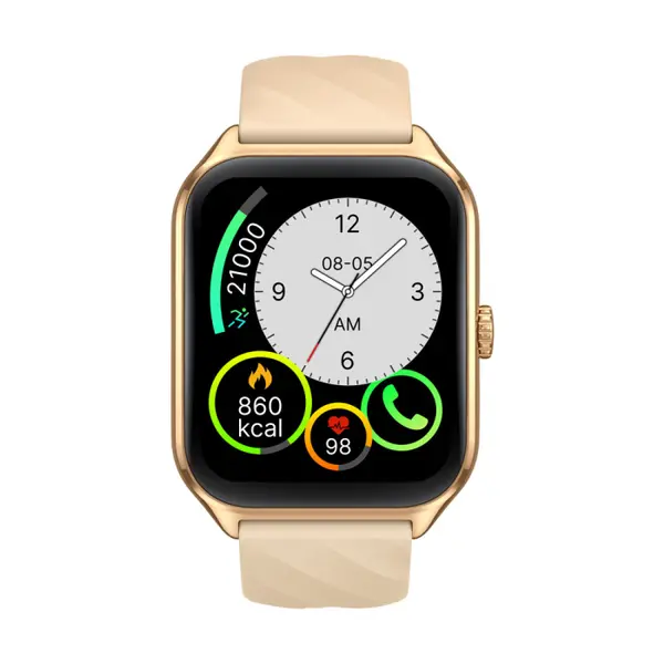 Smartwatch Zeblaze GTS 4 Auriu, Silicon, 1.94 HD AMOLED, Always-on, Ritm Cardiac, SpO2, Apel BT, Asistent Vocal, 100+ Moduri Sport, IP68, 300mAh