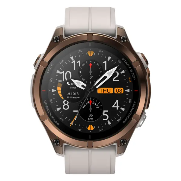 Smartwatch Zeblaze Stratos 4 Pro, Bronz, AMOLED 1.43 , GPS 6 Sateliti, Apel Bluetooth, ChatGPT AI, 170+ Moduri Sport, Autonomie pana la 60 Zile, 5ATM IP69K